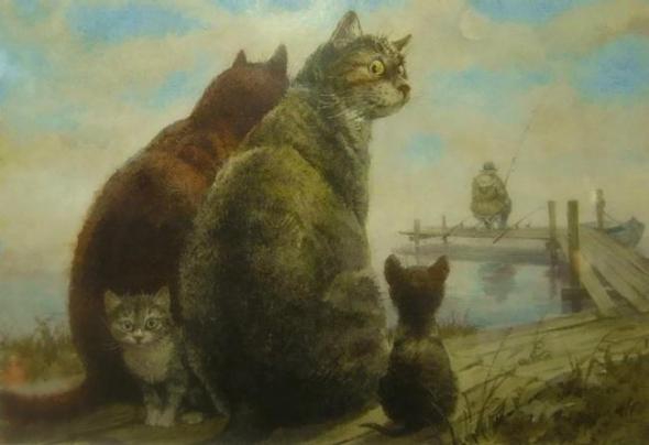 Питерские коты Владимира Румянцева Владимир Румянцев, коты, рисунок