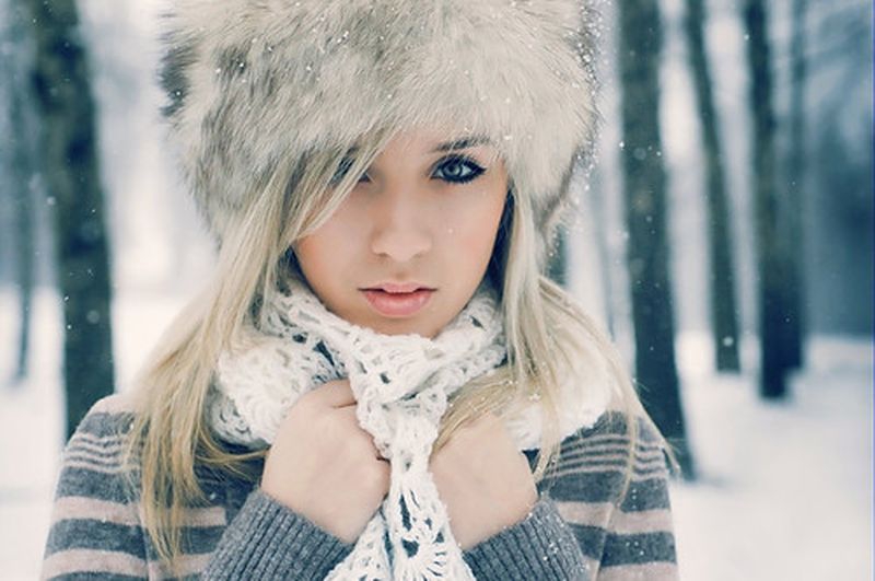  Зимой девушки особенно красивы девушки, зима, снег