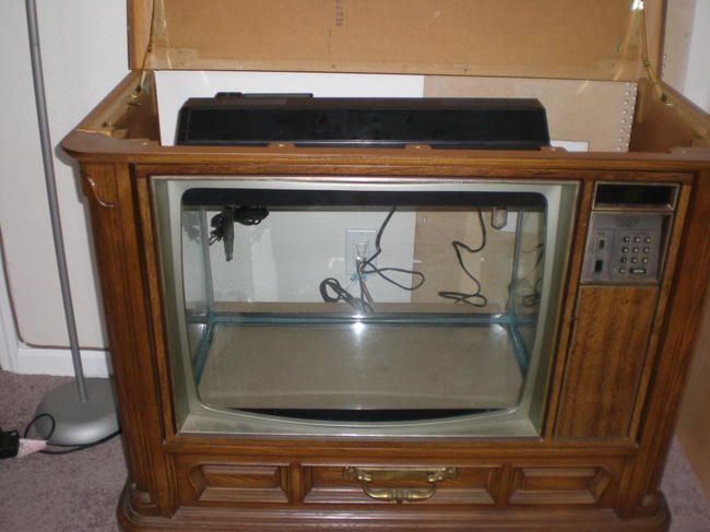 Превращение старого телевизора в аквариум аквариум, превращение, телевизор
