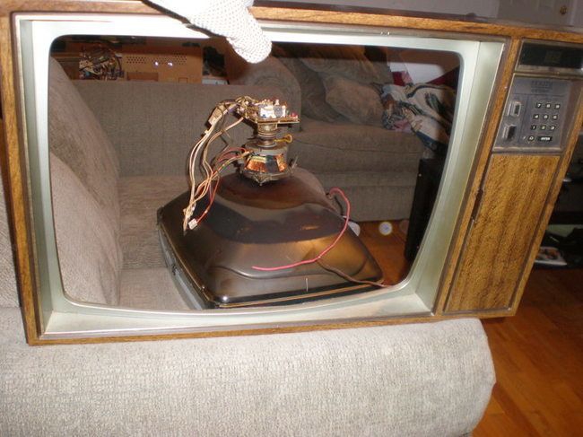 Превращение старого телевизора в аквариум аквариум, превращение, телевизор