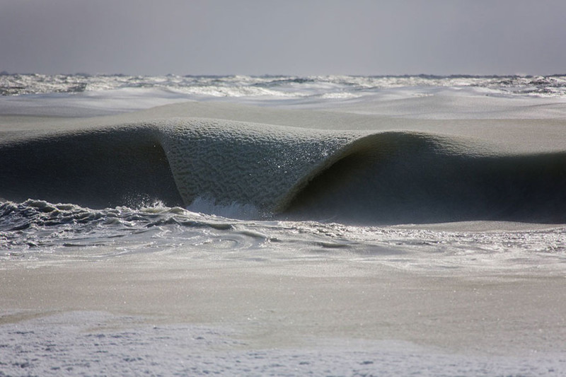 Необычные замёрзшие волны у острова Нантакет Нантакет, волны
