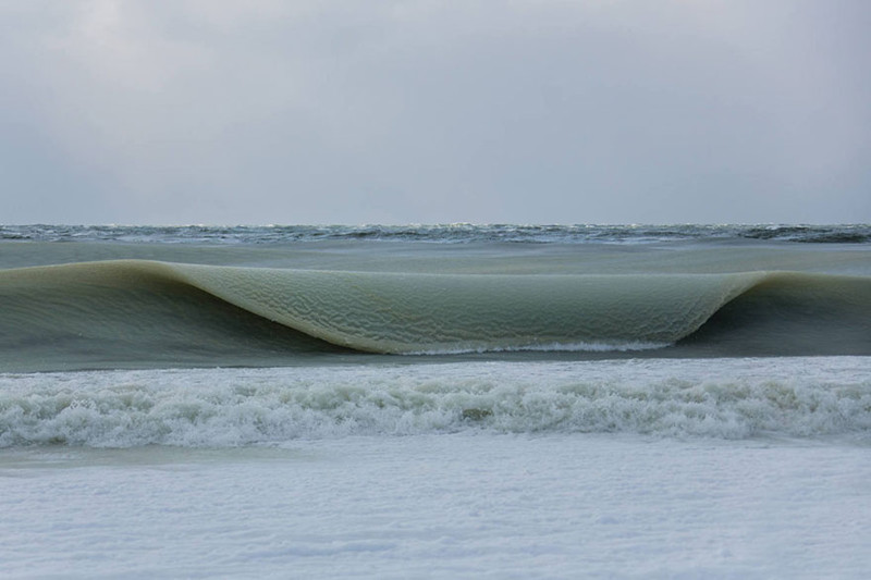 Необычные замёрзшие волны у острова Нантакет Нантакет, волны