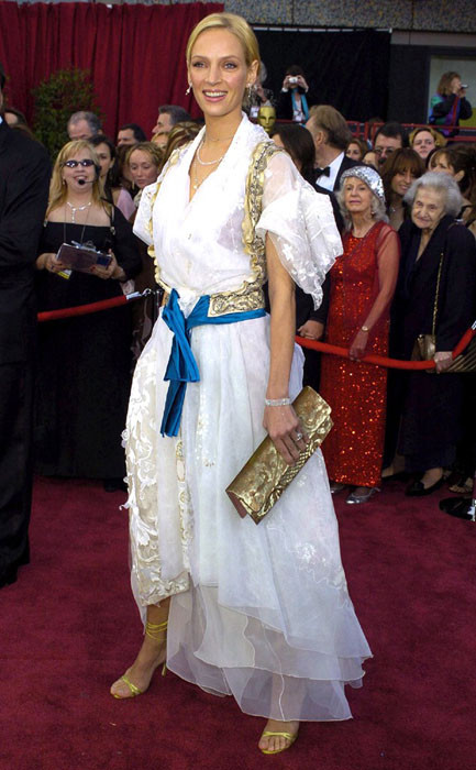  Ума Турман, 2004 год знаменитости, мода, наряд, одежда, оскар, платье, церемония