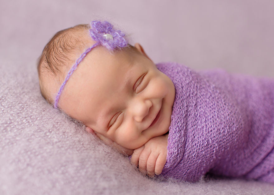 Uśmiechnięte noworodki w obiektywie Sandi Ford