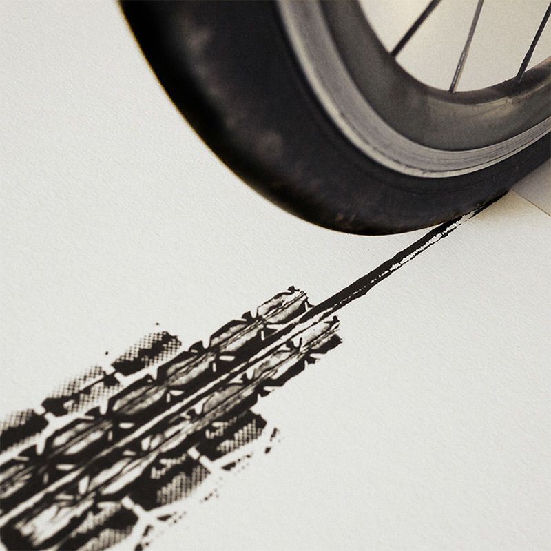 Мировые достопримечательности, нарисованные велосипедными покрышками необычный, художник