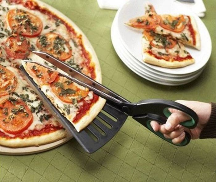 Scissors for pizza design, idea, creativity