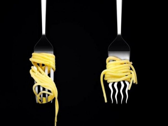 Curve fork, which does not slip spaghetti design, idea, creativity