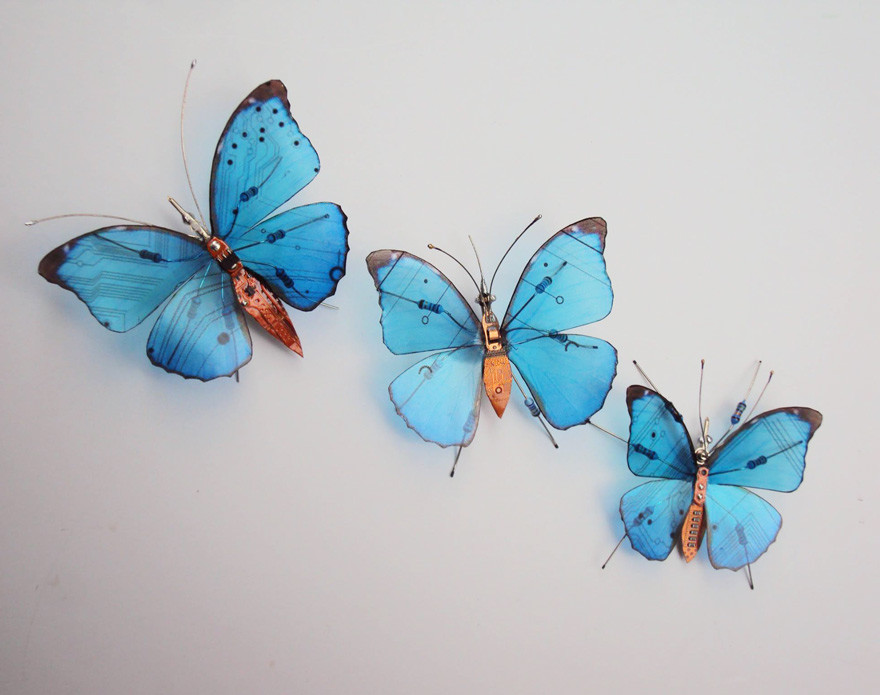 Красота в стиле модерн: крылатые насекомые из старых электросхем art, насекомые, техно