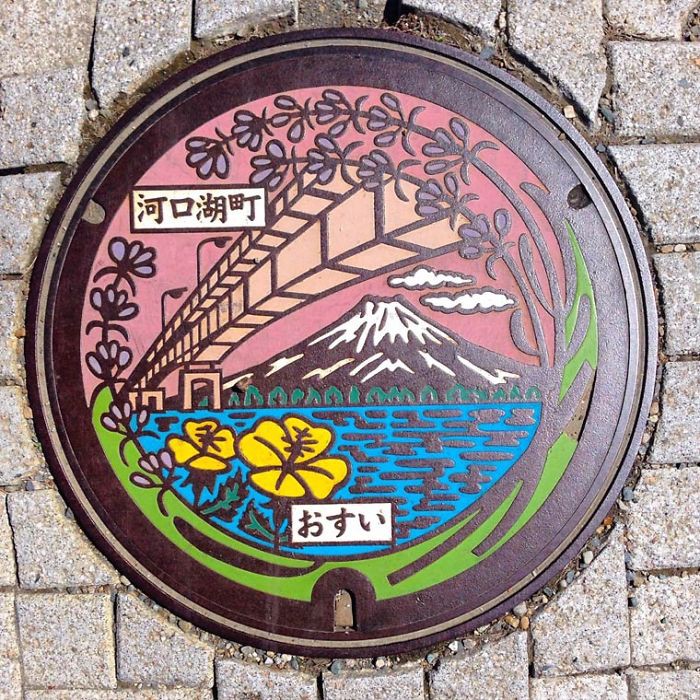 Канализационные люки в Японии дизайн, канализация, люк, япония