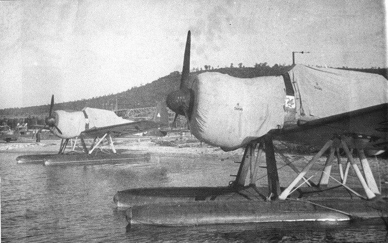 Захваченные Красной Армией как трофеи болгарские гидросамолеты «Арадо-196» (Arado Ar 196). Болгария, озеро Чайка. вов, фото