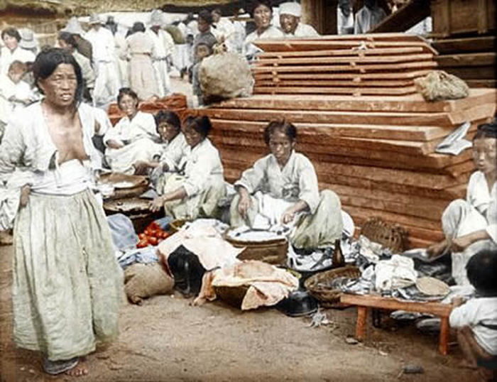 Рынок возле Намдэмун, г.Сеул, 1910 прикол, редкие кадры, факты