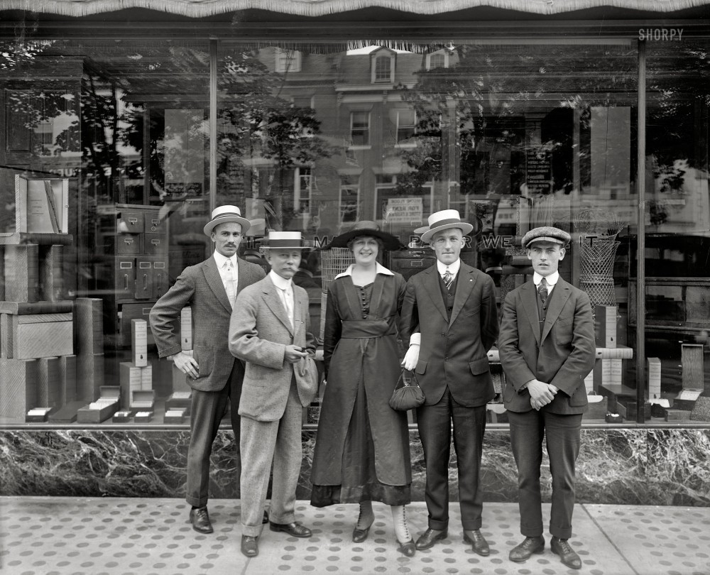Сотрудники компании Andrews Paper Co. в летней одежде, Вашингтон, 1917 год. жара, история, кондиционер