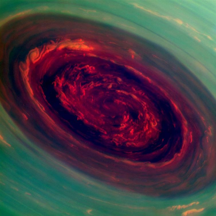 3. Северный полюс Сатурна во время шторма мир, удивление, фотография