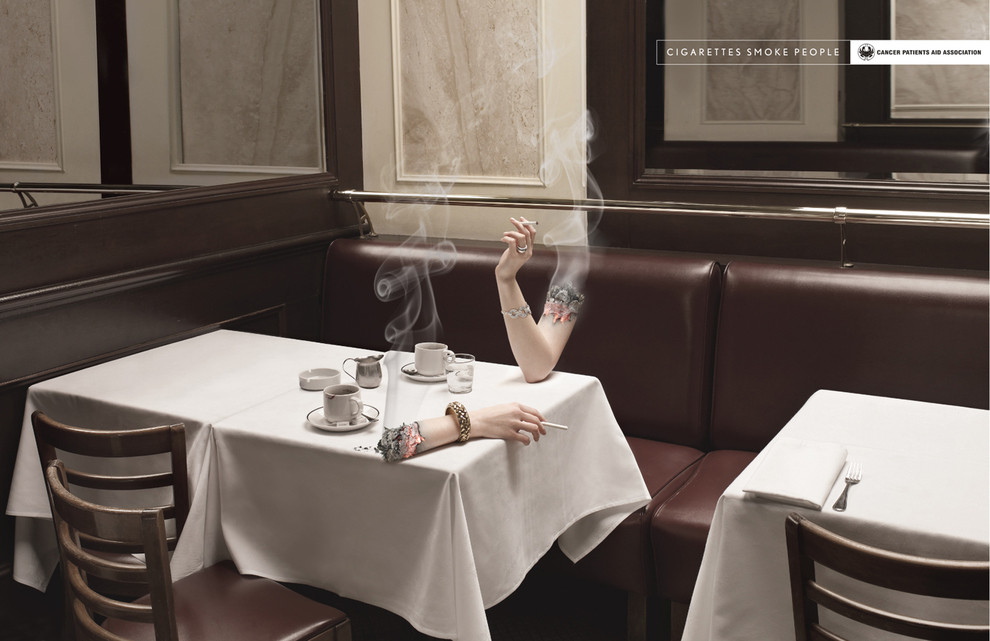 16. «Сигареты курят людей» вред, здоровье, социальная реклама, табак
