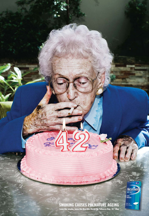 2. «Курение вызывает преждевременное старение» вред, здоровье, социальная реклама, табак