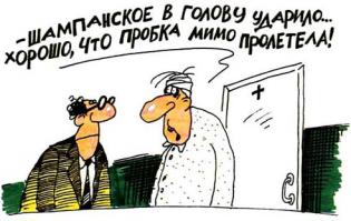 — Ужас, как душно! Давайте что-нибудь откроем! — Давайте!!! Шампанское или коньяк?
