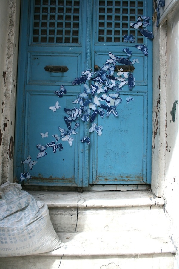 Street Art Project Spreads 4,000 Blue Butterflies Throughout the World