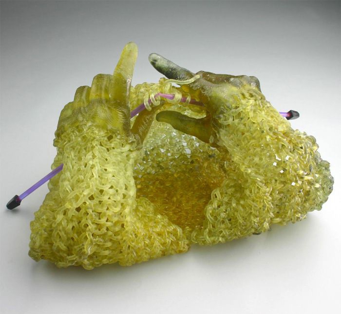 Artist "Knits" With Glass To Create Incredible Sculptures