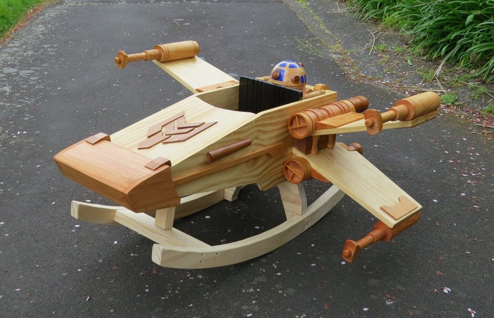 A Wooden X-Wing Rocker That Will Make You Wish You Never Grew up