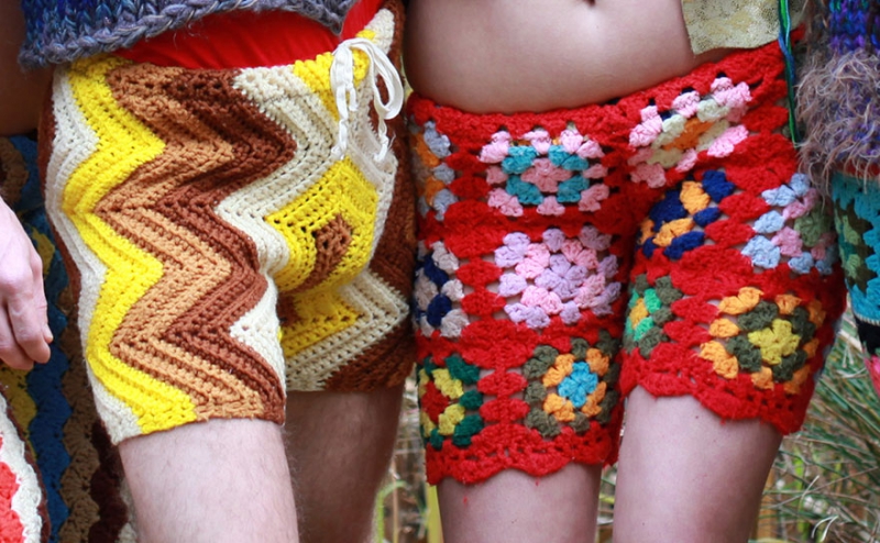 New Fashion For Men: Crochet Shorts Made From Recycled Vintage Blanket