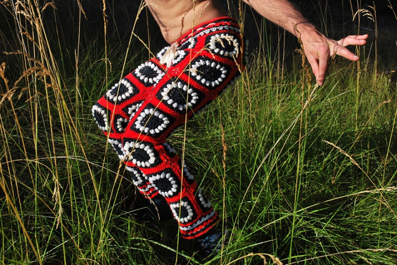New Fashion For Men: Crochet Shorts Made From Recycled Vintage Blanket