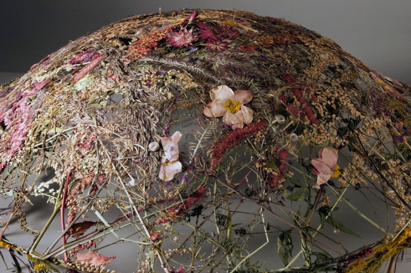 Spanish Artist Creates Delicate Pressed Flower Sculptures