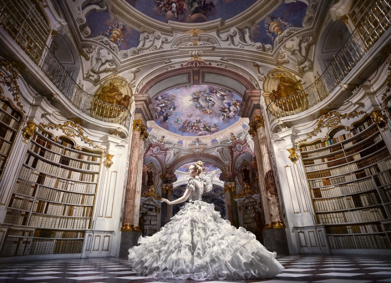 A Photoshoot In A Real-Life Disney Library – Admont Abbey