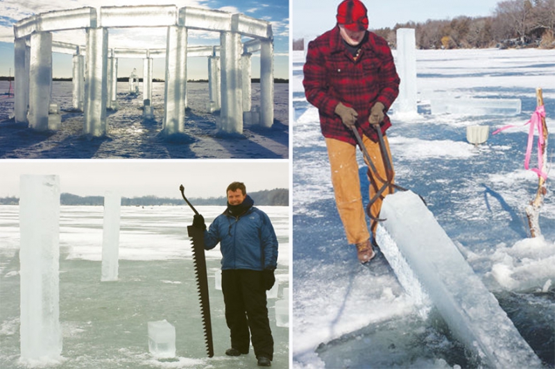 Five Friends Build “Icehenge” In The Middle Of A Frozen Lake