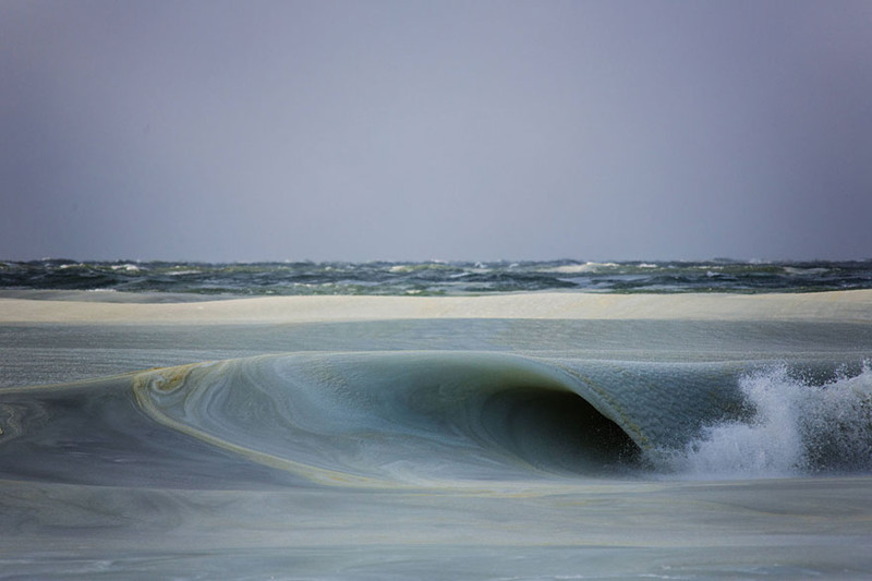 Freezing Ocean Waves In Nantucket Are Rolling In As Slush