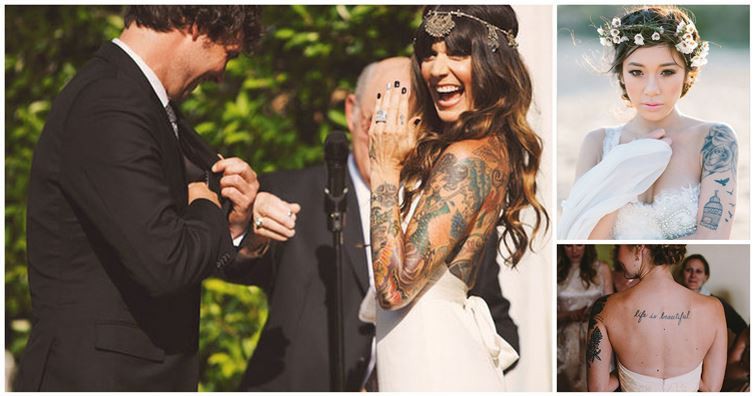 15 Stunning Brides With Tattoos