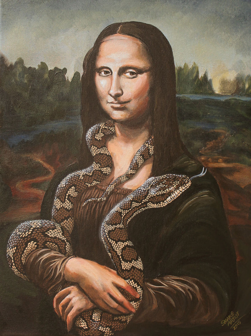 Mona The Snake Handler, After Da Vinci