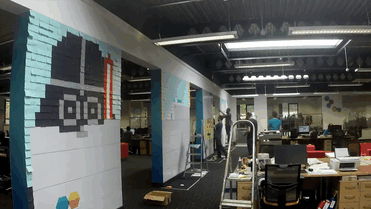 Workers Use Post-It Notes To Turn Office Walls Into Star Wars Murals Workers Use Post-It Notes To Turn Office Walls Into Star Wars Murals