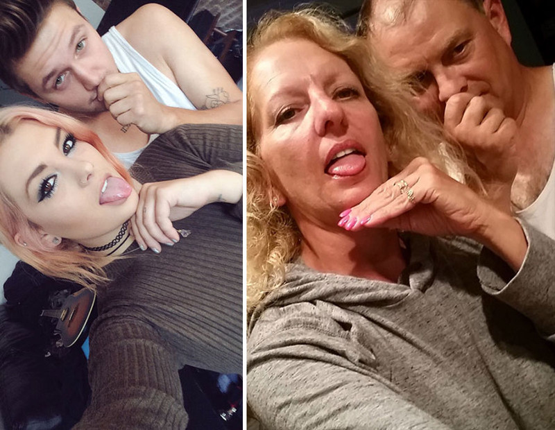 Parents Troll Daughter And Boyfriend By Recreating Their Selfies