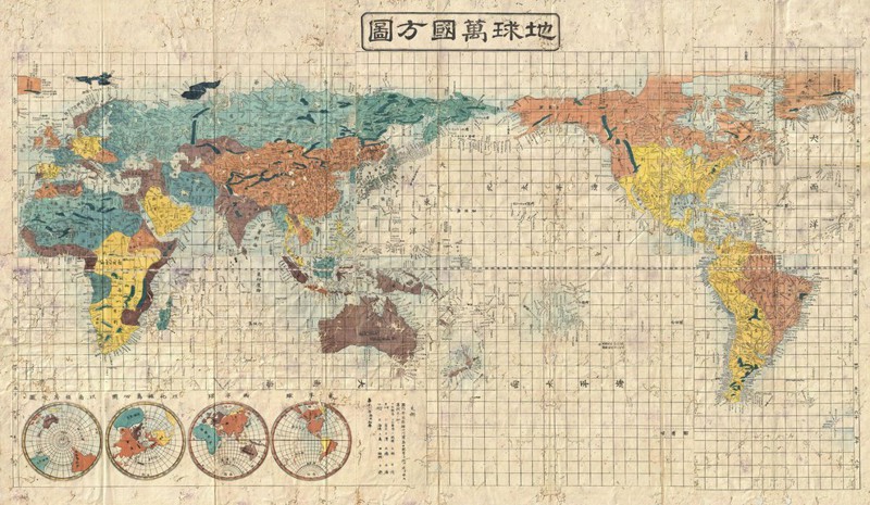 A map drawn in imperial Japan in 1853, centring on Tokyo.