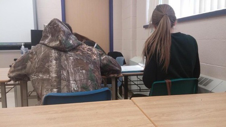 Hurts my heart to see this girl studying alone: