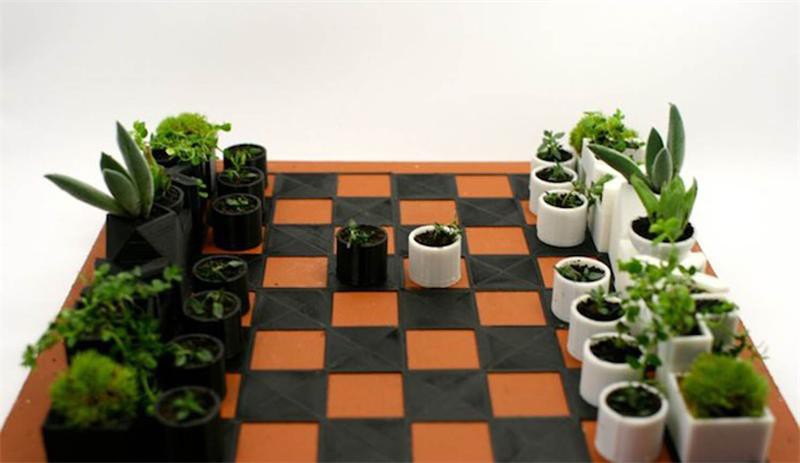 Micro planter chess set. 