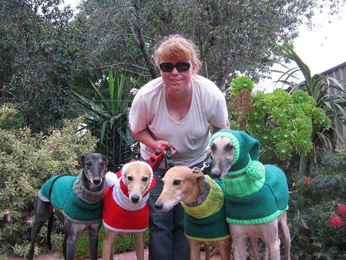 Jan Brown has knitted over 300 sweaters for greyhounds