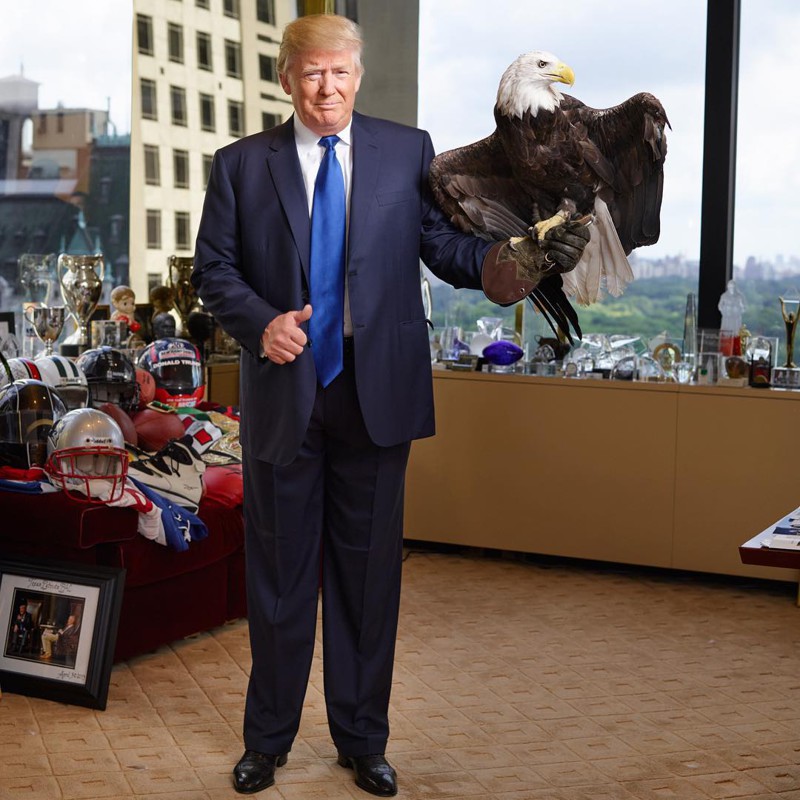 The US Presidential candidate was to pose for a Time Magazine cover story with a bald eagle