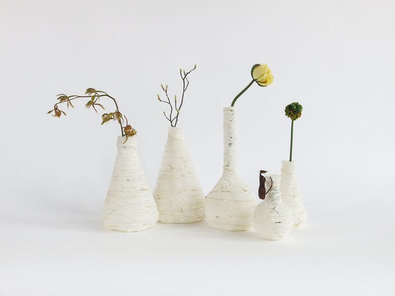 These vases made out of decellularized bacon