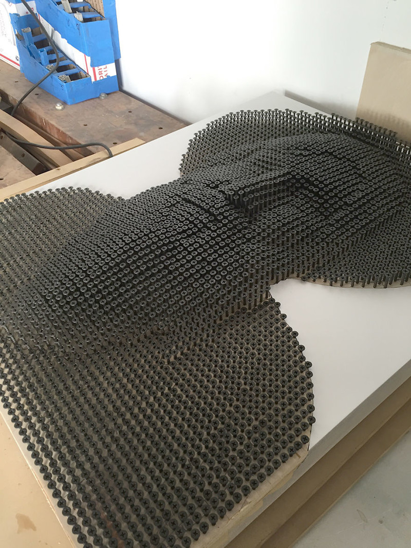 4000 screws later you get a sculpture like this. Easy right?
