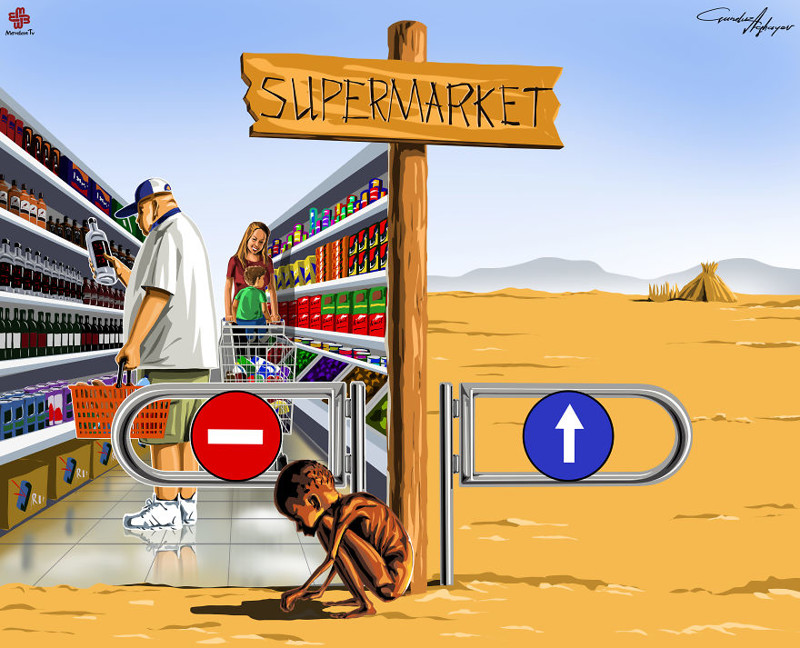 Supermarket: Satirical Illustrations Of Today’s Problems By Gunduz Agayev
