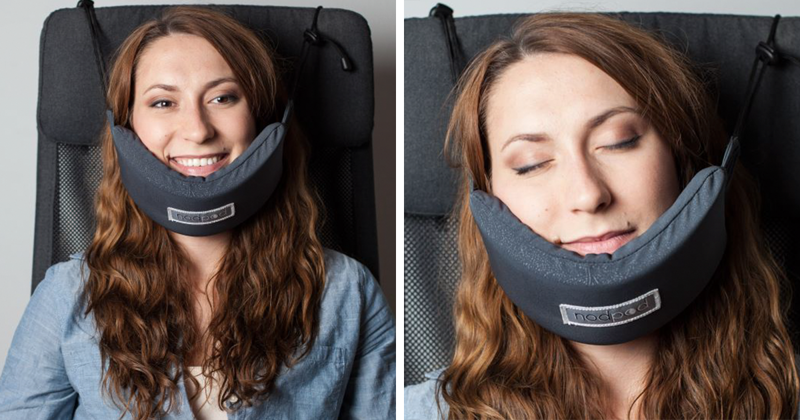 Someone Finally Invented A Head Hammock So You Could Fall Asleep On A Plane