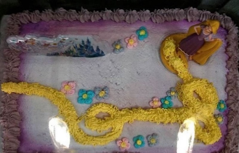 This Rapunzel with stomach issues cake.
