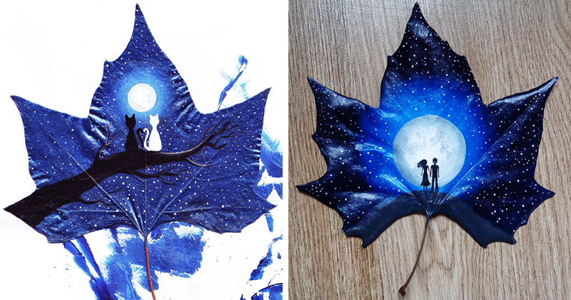 24 Fallen Leaves: Georgian Couple Uses Fallen Leaves To Create Out-Of-This-World Art