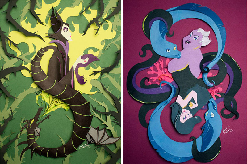 Maleficent, Sleeping Beauty and Ursula, The Little Mermaid