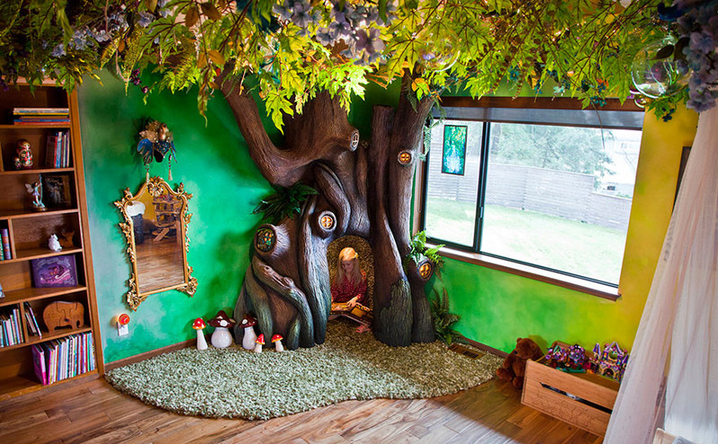 “My daughter wanted a fairy tree in her room that she could sit inside and read books”