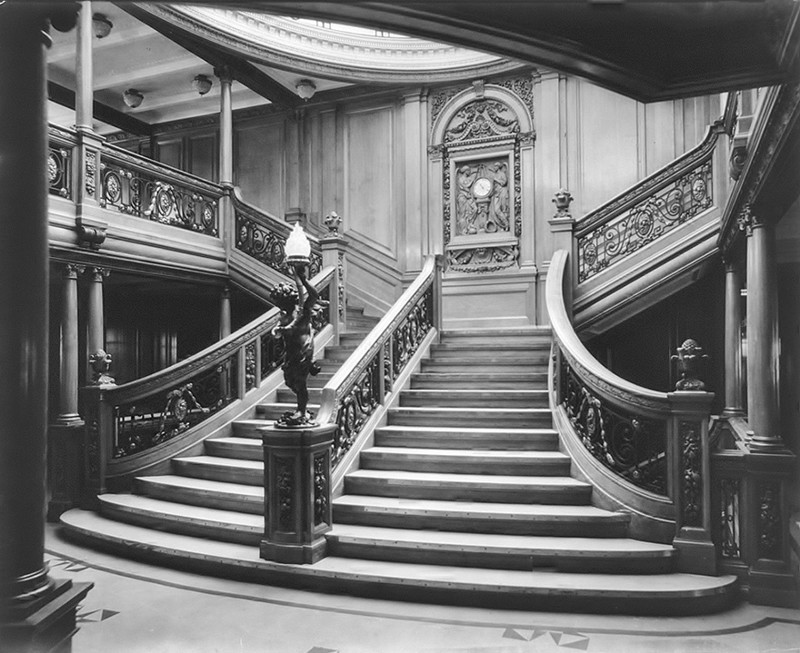 Historically, the grand staircase was reserved for first-class passengers