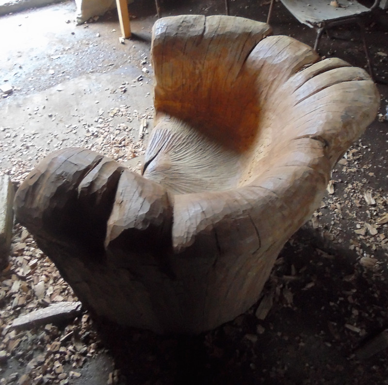 Stunning Chair Carved From A Single Oak Stump By Alex Johnson