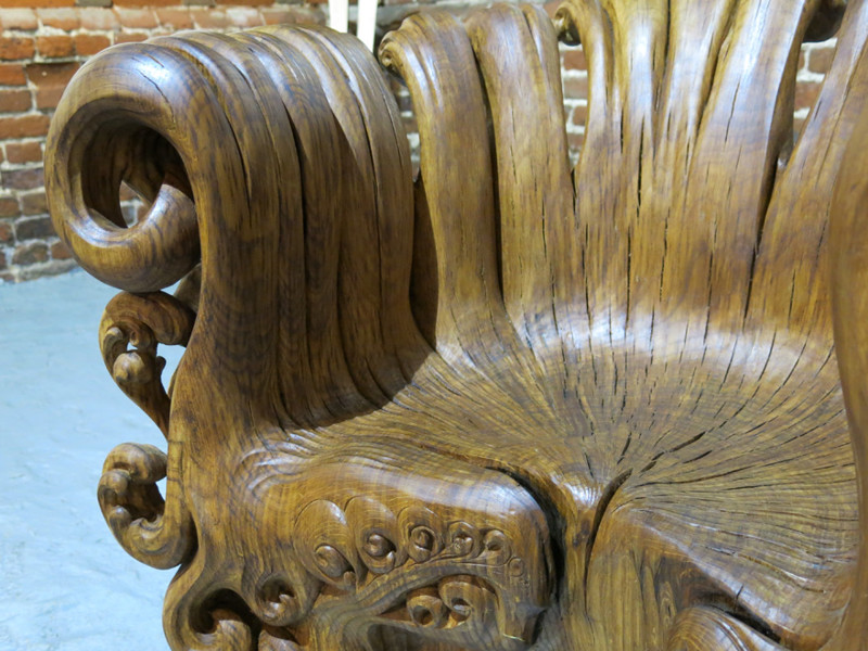 Stunning Chair Carved From A Single Oak Stump By Alex Johnson