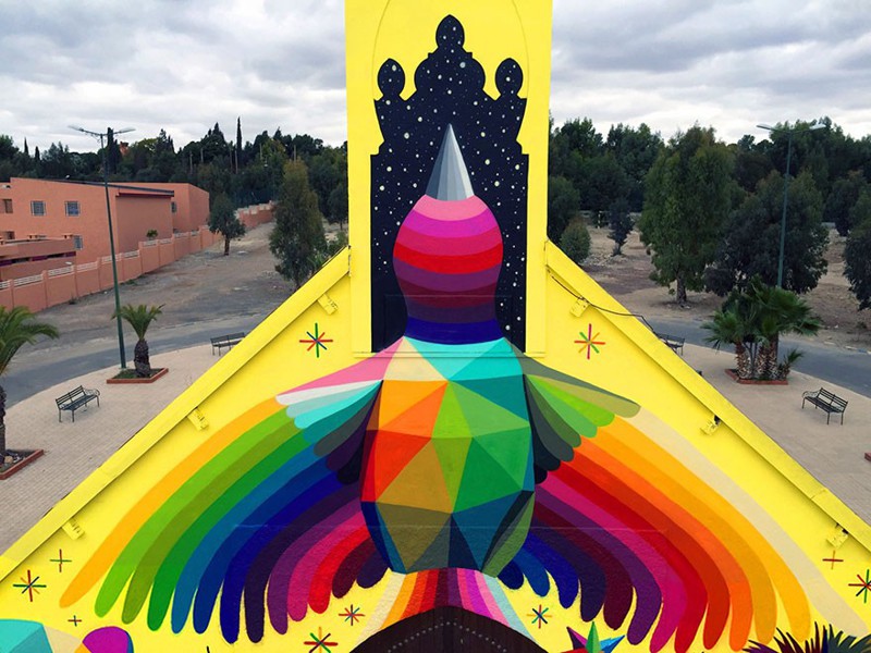 Street Artist Transforms Abandoned Church In Morocco With Brilliantly Bright Graffiti